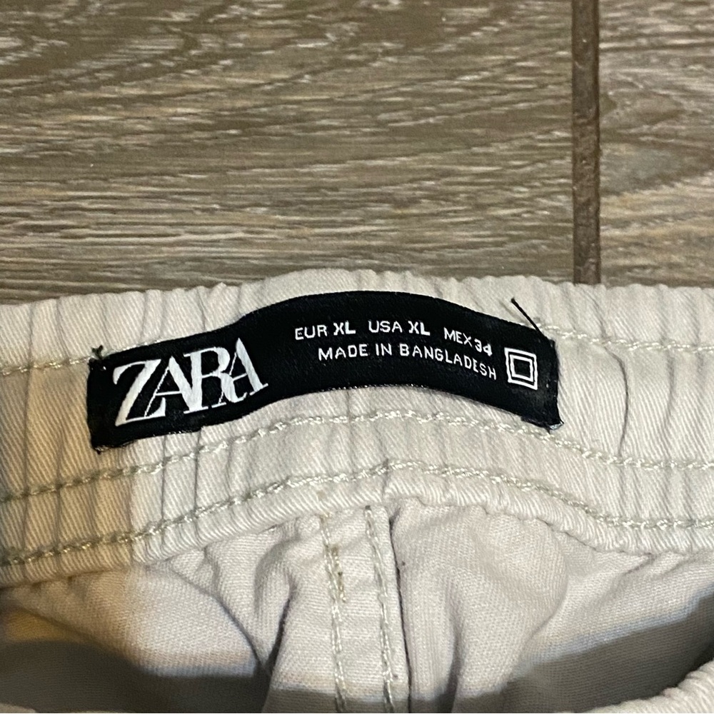 Zara XL Beige Cargo Joggers - Picture 9 of 10